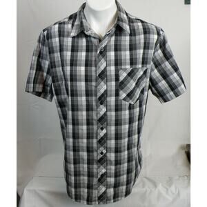 Hawk Men Shirt Short Sleeve Button Down Plaid